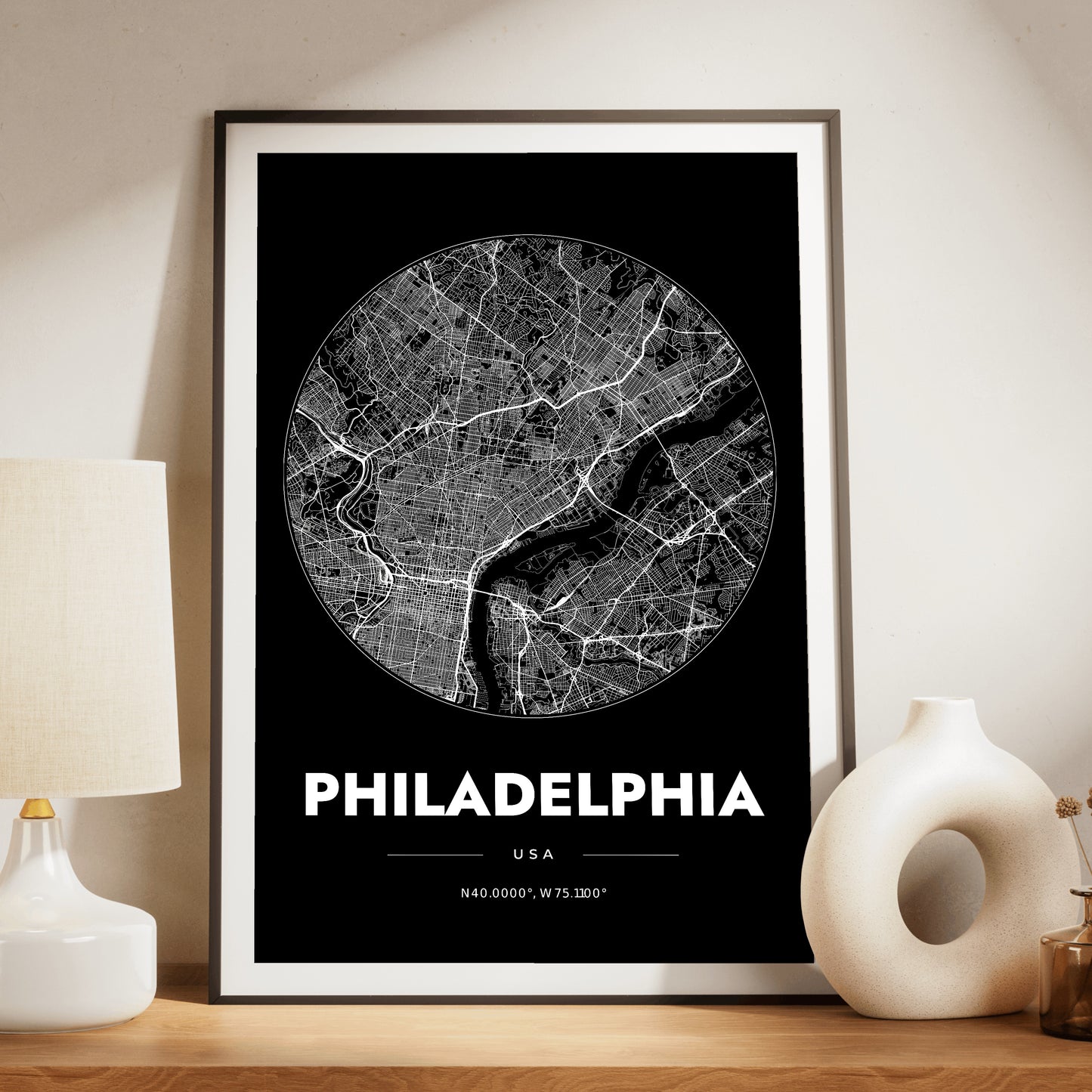 Philadelphia Spot Map Poster