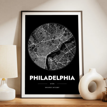 Philadelphia Spot Map Poster