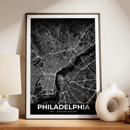 Philadelphia Elegant Map Poster