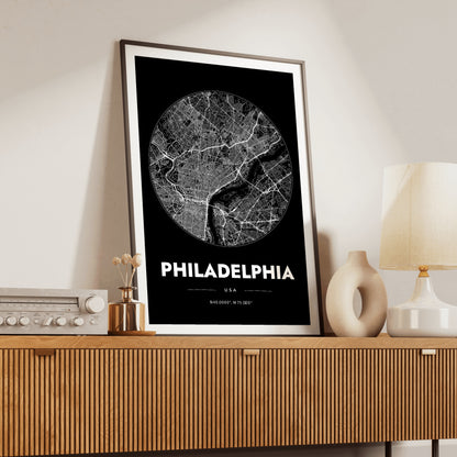 Philadelphia Spot Map Poster