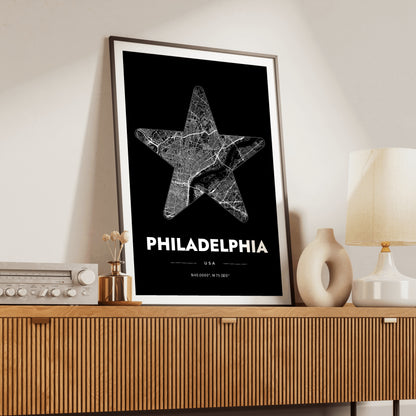 Philadelphia Star Map Poster