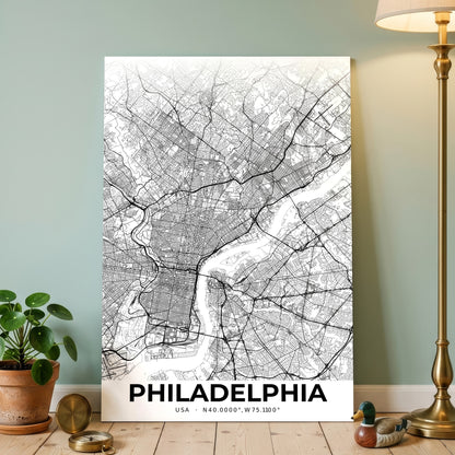 Philadelphia Elegant Map Poster