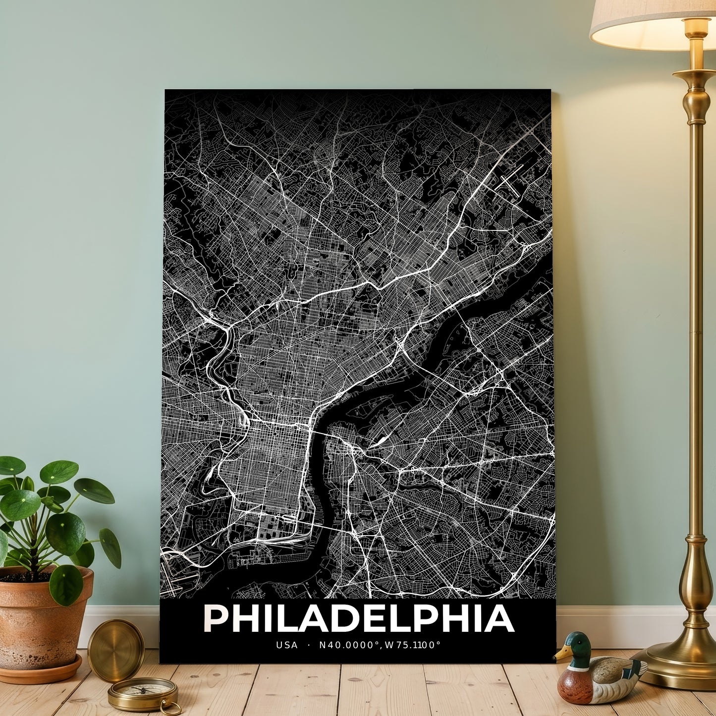 Philadelphia Elegant Map Poster