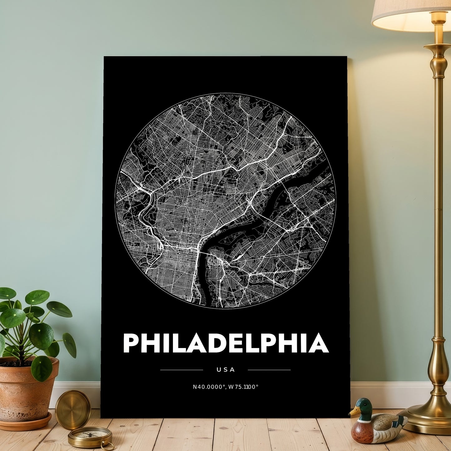 Philadelphia Spot Map Poster