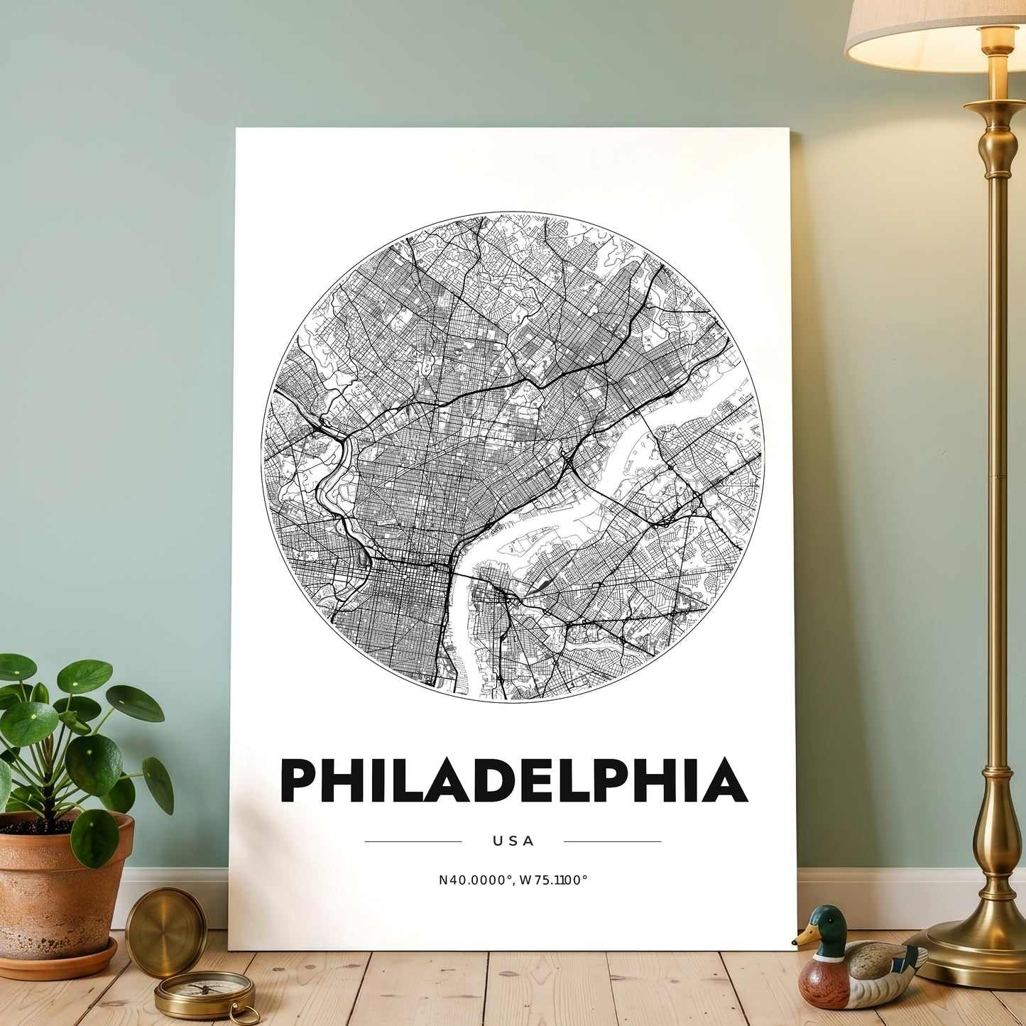 Philadelphia Spot Map Poster