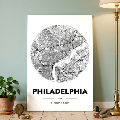 Philadelphia Spot Map Poster