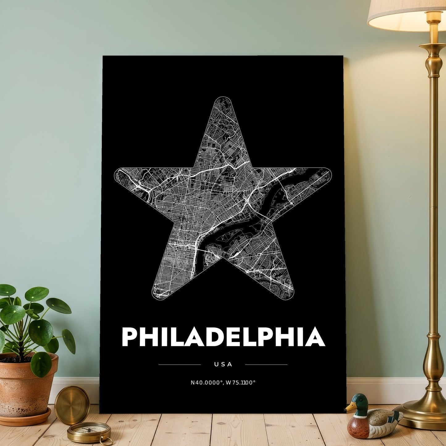 Philadelphia Star Map Poster