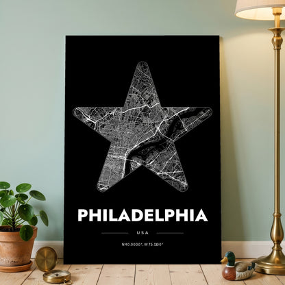 Philadelphia Star Map Poster