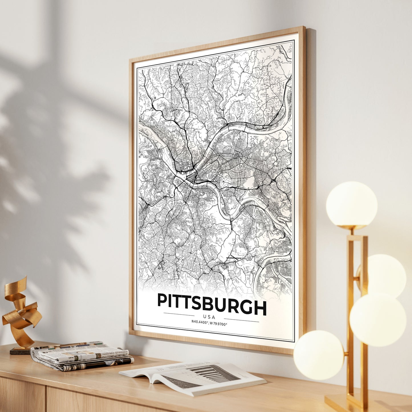Pittsburgh Modern Map Poster