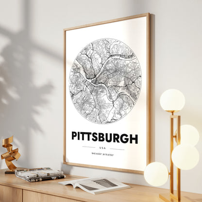 Pittsburgh Spot Map Poster