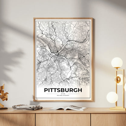 Pittsburgh Modern Map Poster