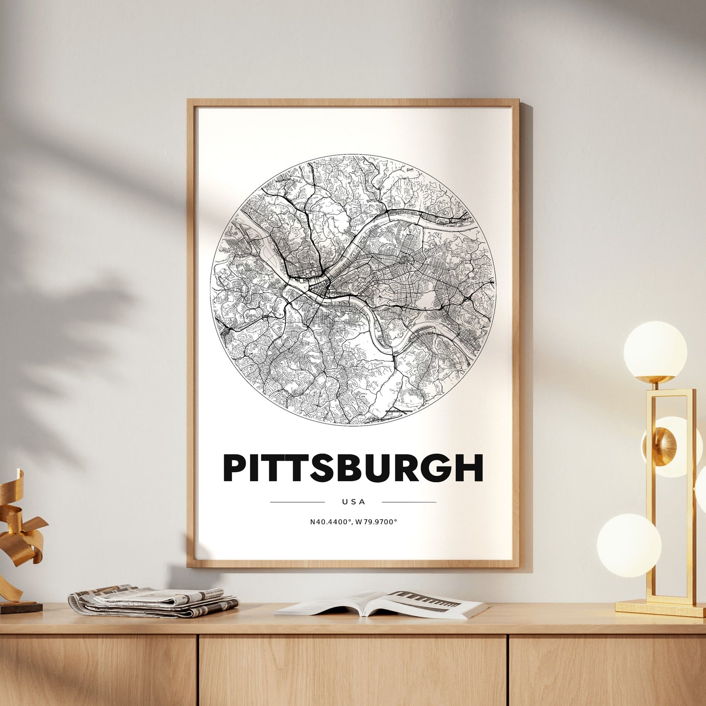 Pittsburgh Spot Map Poster