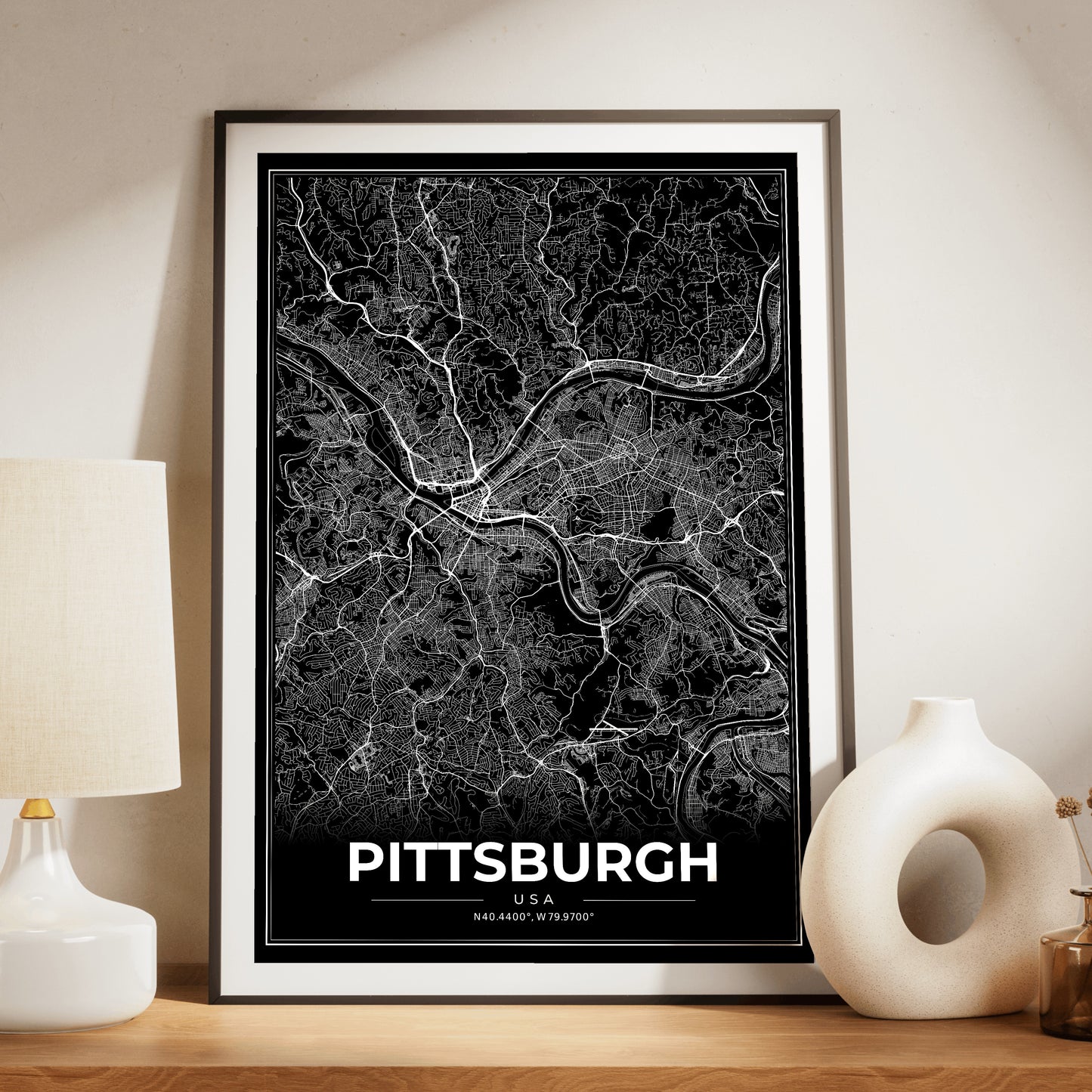 Pittsburgh Modern Map Poster