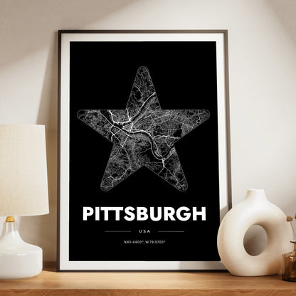 Pittsburgh Star Map Poster