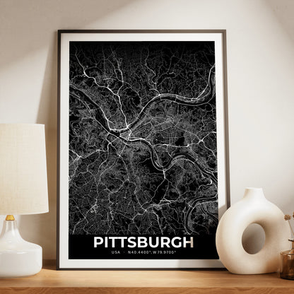 Pittsburgh Elegant Map Poster