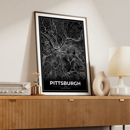 Pittsburgh Modern Map Poster