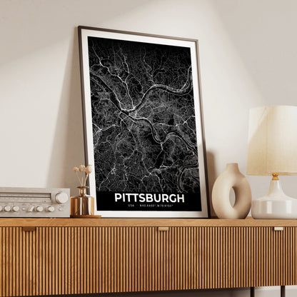 Pittsburgh Elegant Map Poster