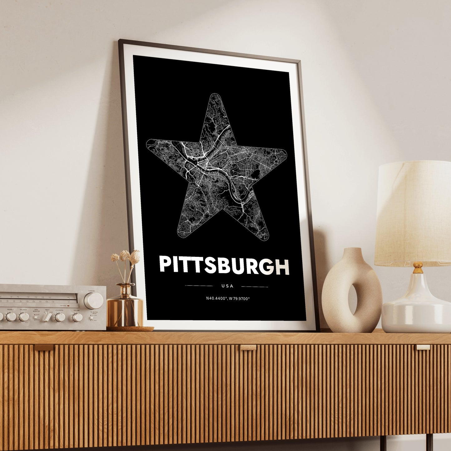 Pittsburgh Star Map Poster