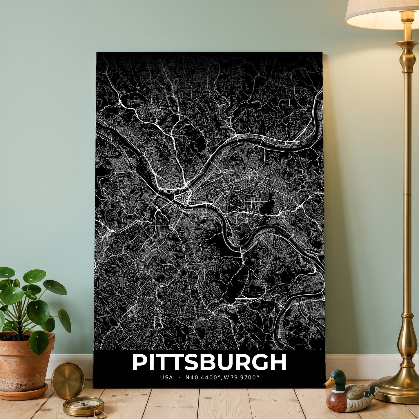 Pittsburgh Elegant Map Poster