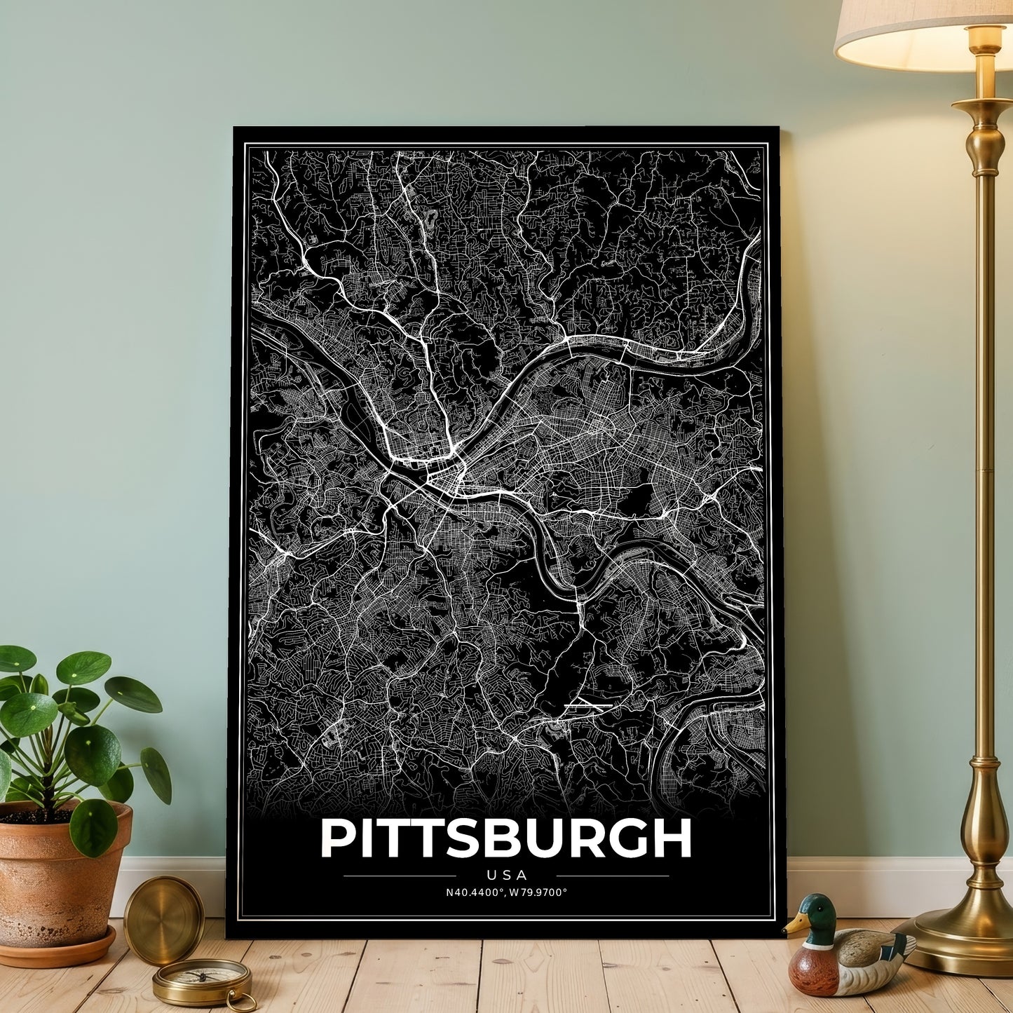 Pittsburgh Modern Map Poster