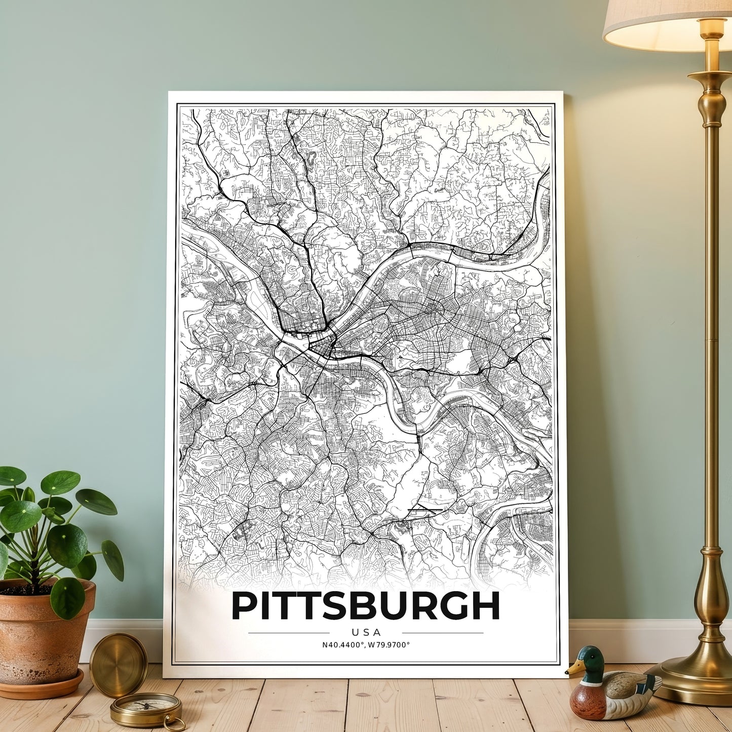 Pittsburgh Modern Map Poster