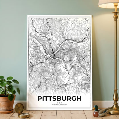 Pittsburgh Modern Map Poster