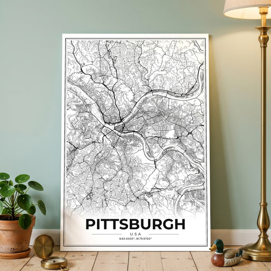 Pittsburgh Modern Map Poster