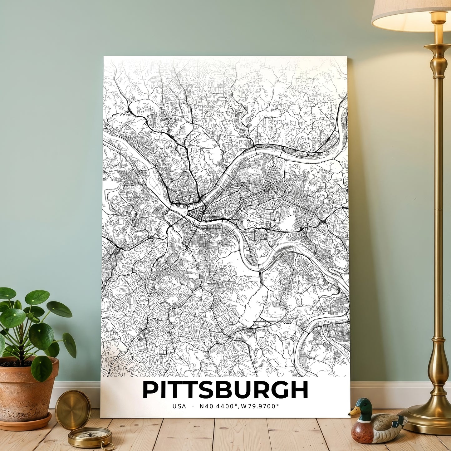 Pittsburgh Elegant Map Poster