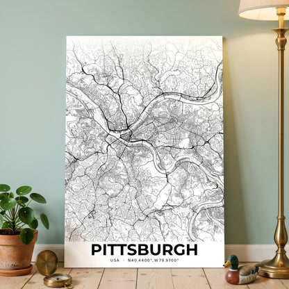 Pittsburgh Elegant Map Poster