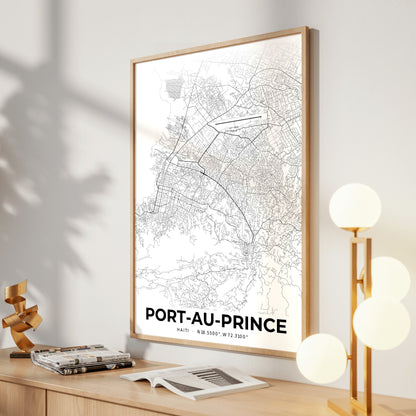 Port-au-Prince Elegant Map Poster