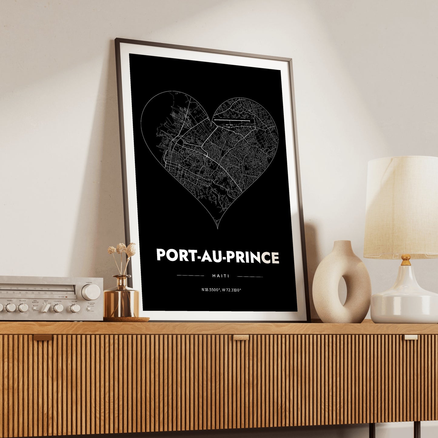 Port-au-Prince Heart Map Poster