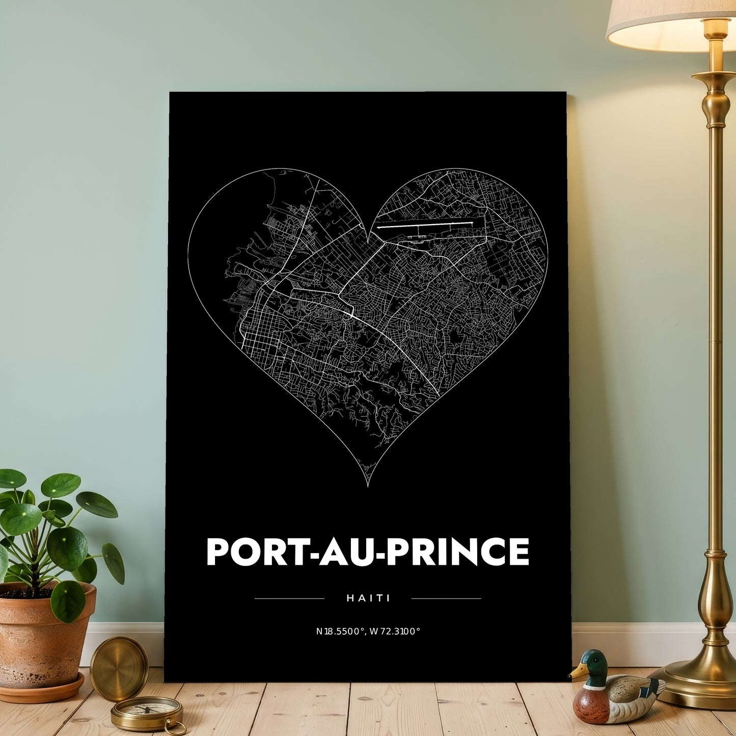 Port-au-Prince Heart Map Poster
