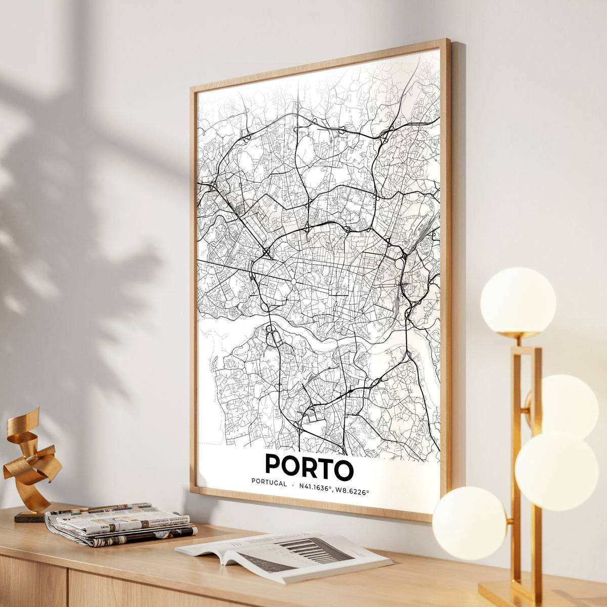 Porto Elegant Map Poster