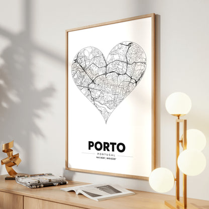 Porto Heart Map Poster