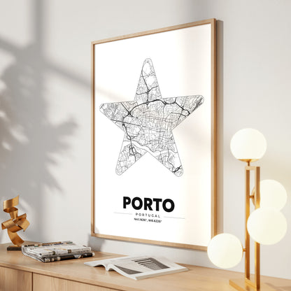 Porto Star Map Poster