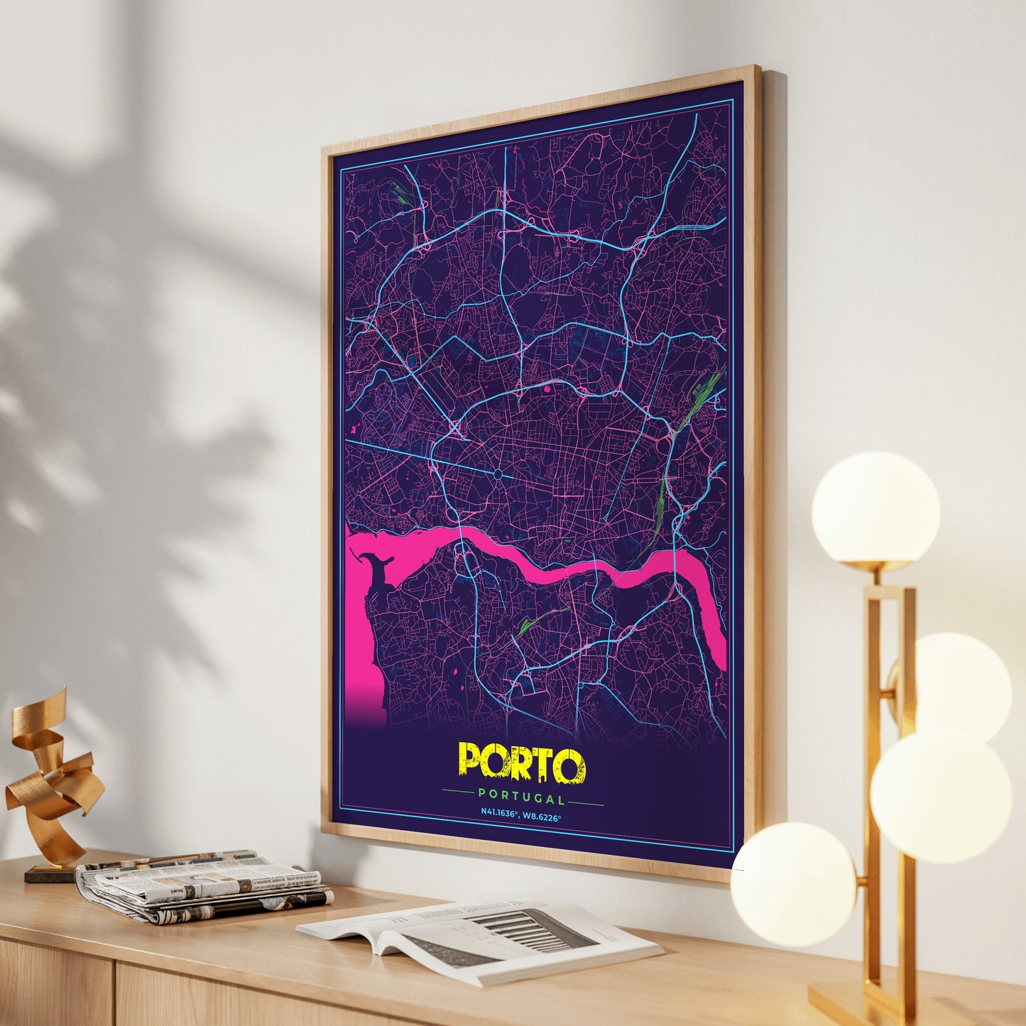 Porto Cyberpunk Map Poster