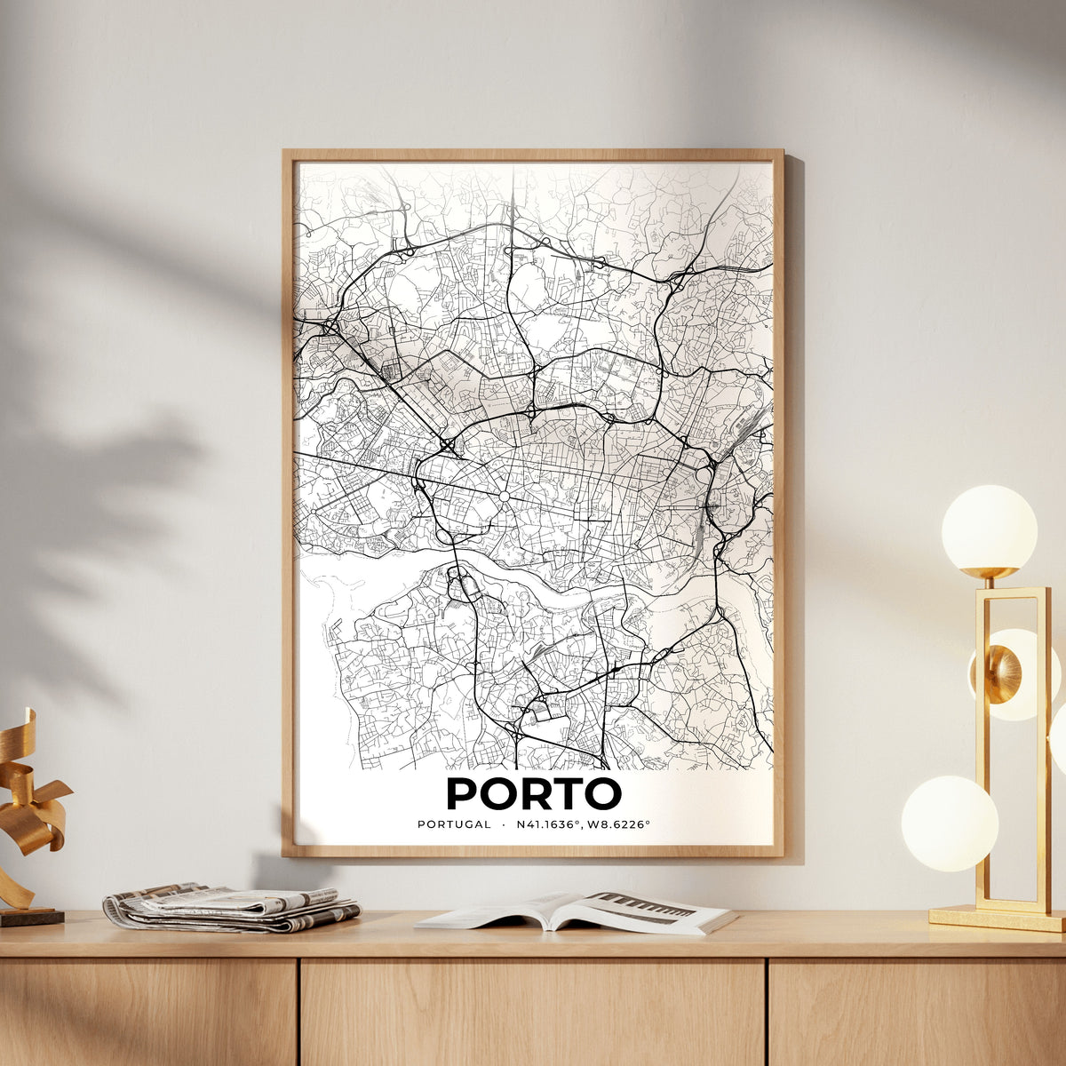 Porto Elegant Map Poster