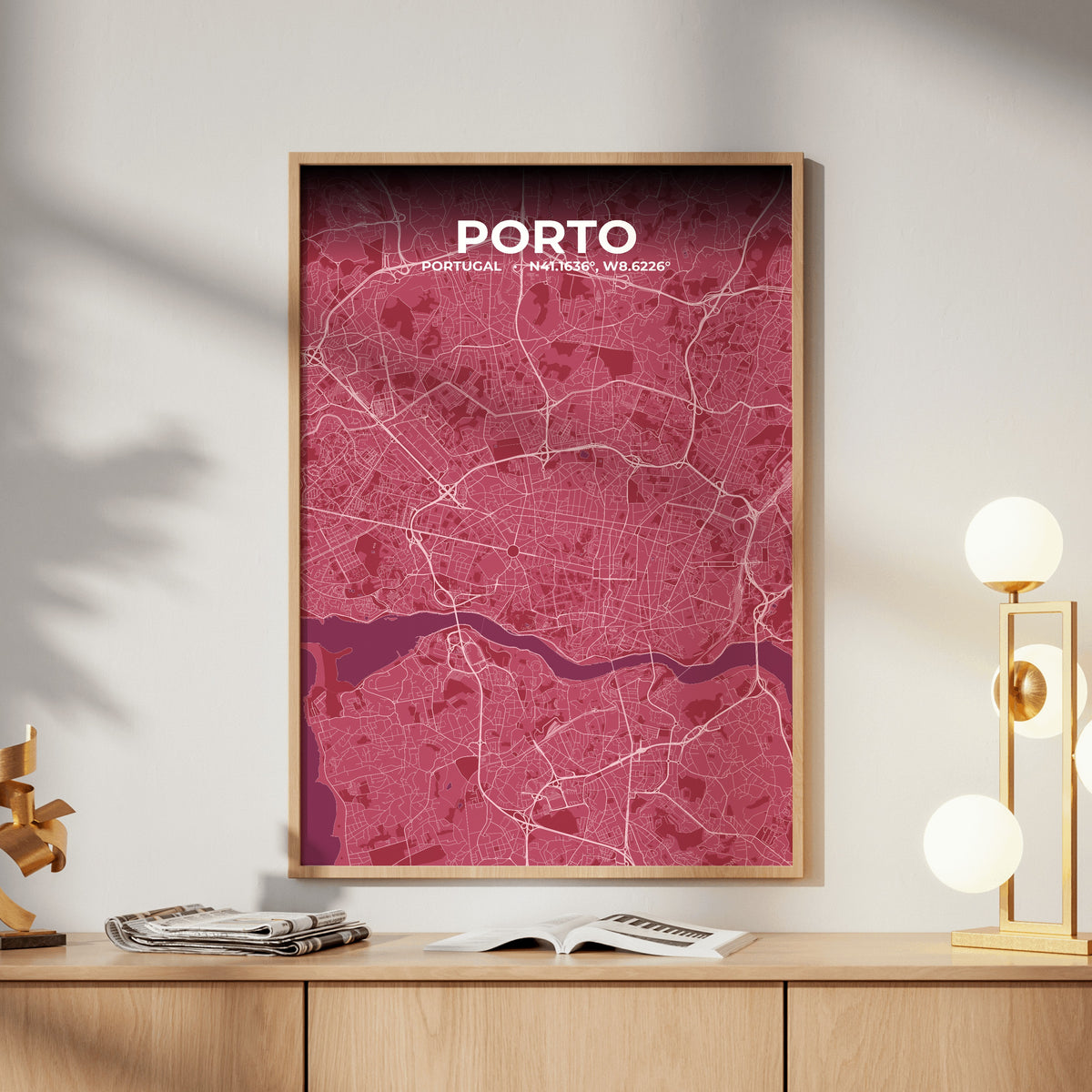 Porto Scarlet Map Poster