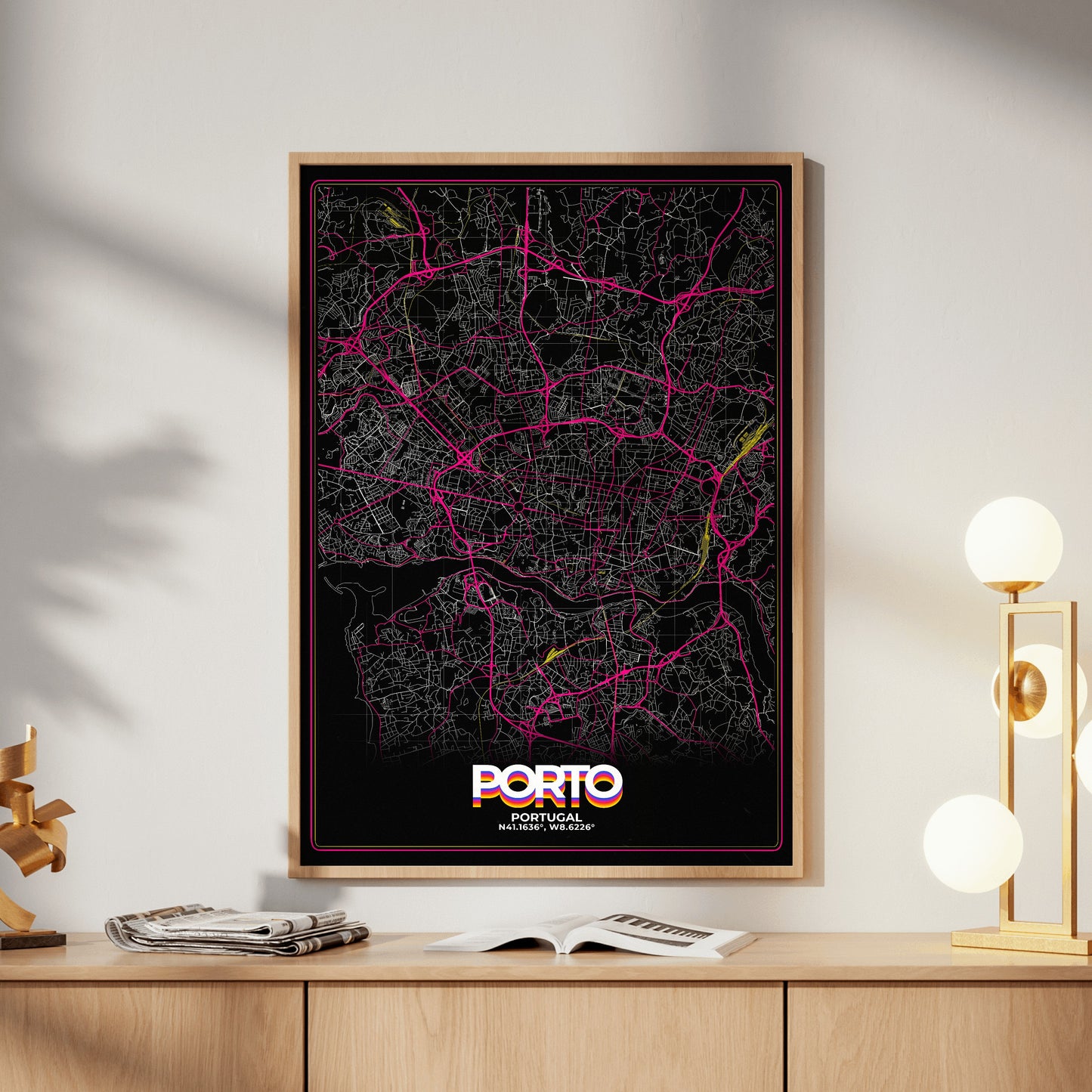 Porto Retro Map Poster