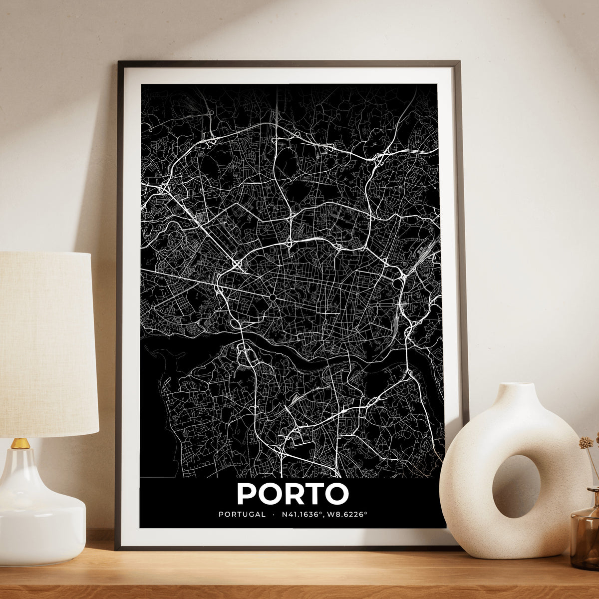 Porto Elegant Map Poster