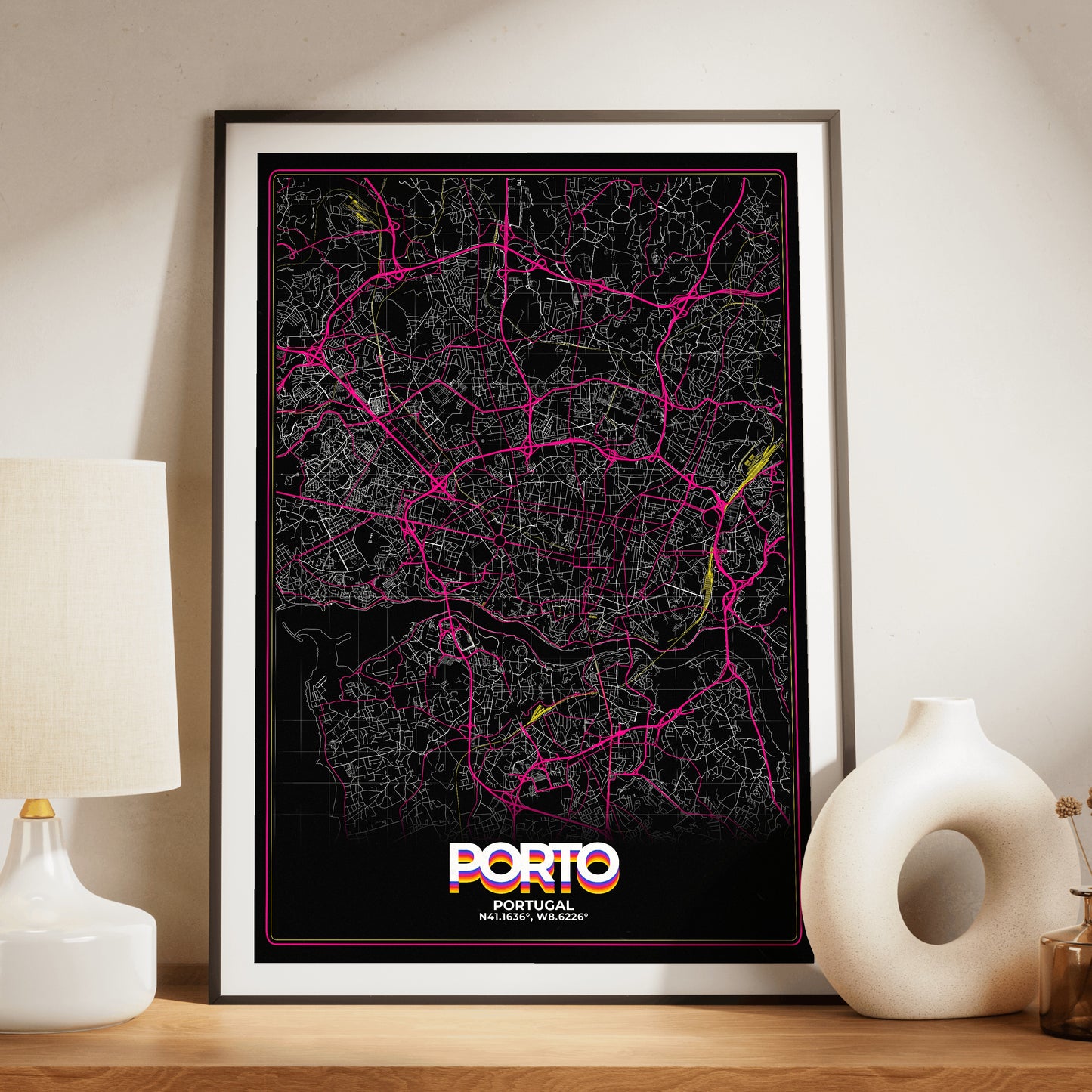 Porto Retro Map Poster