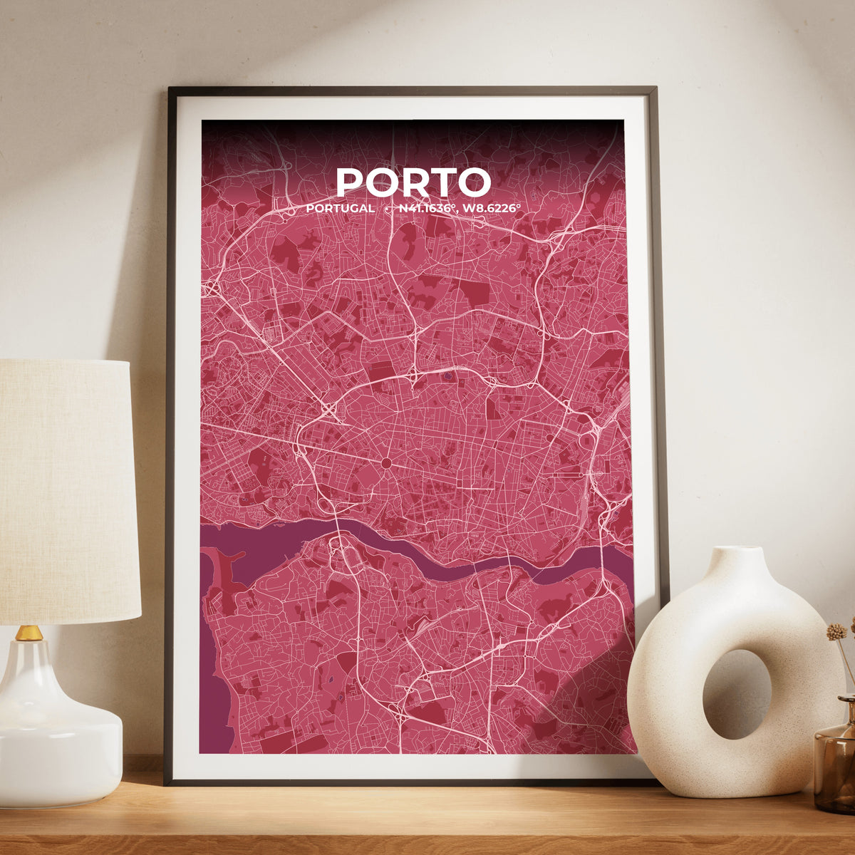 Porto Scarlet Map Poster