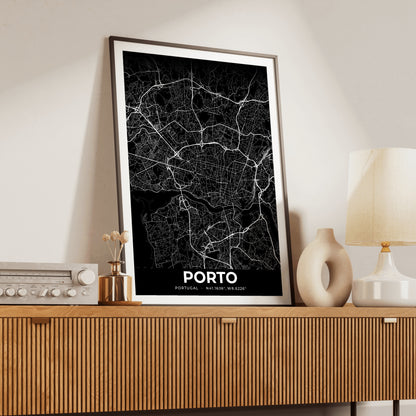 Porto Elegant Map Poster