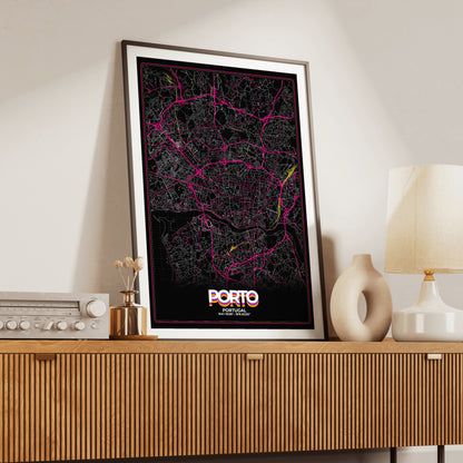 Porto Retro Map Poster