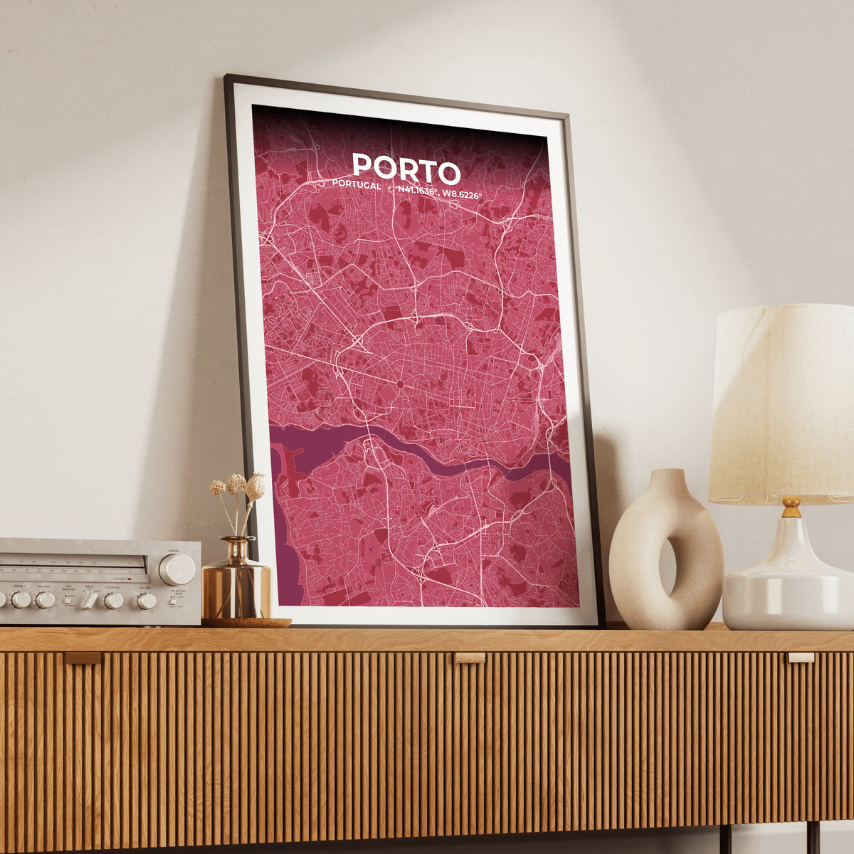 Porto Scarlet Map Poster