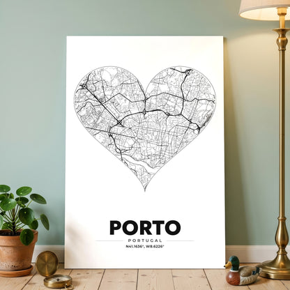 Porto Heart Map Poster