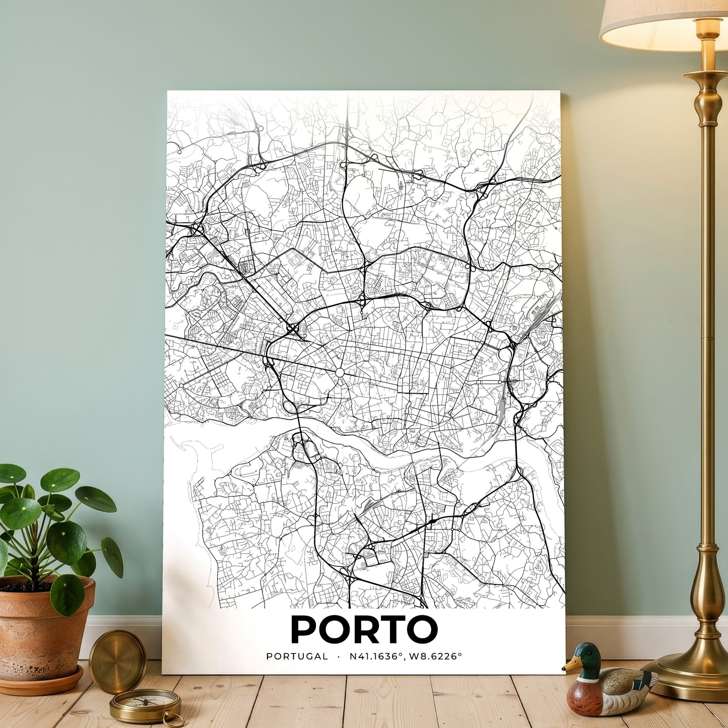 Porto Elegant Map Poster