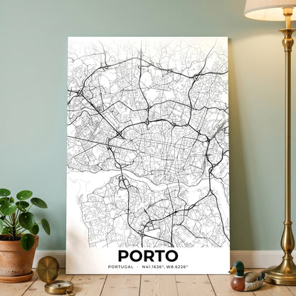 Porto Elegant Map Poster