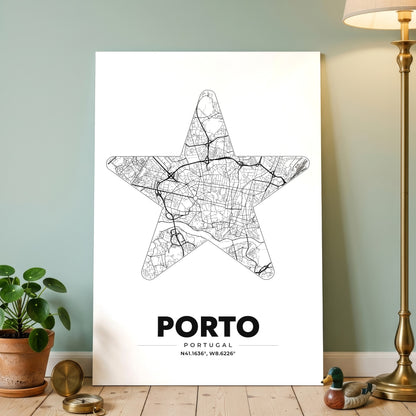 Porto Star Map Poster