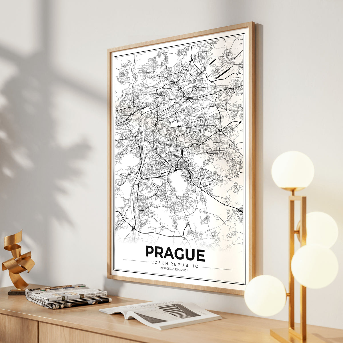 Prague Modern Map Poster